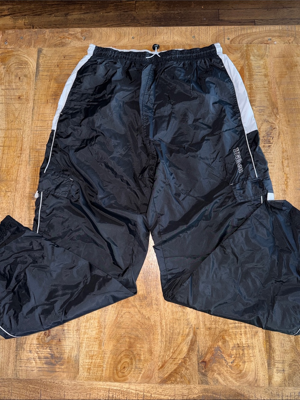 Wilson Black Track Joggers with White Side Panels